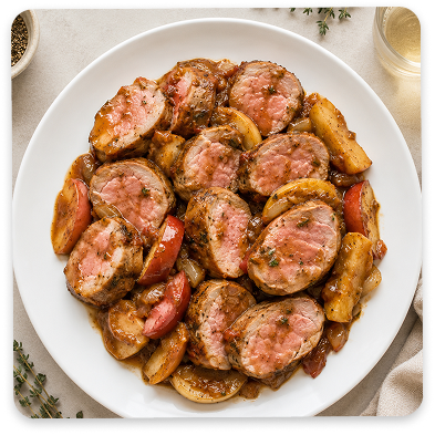 Low Carb Cinnamon Apple Pear Roasted Pork Tenderloin