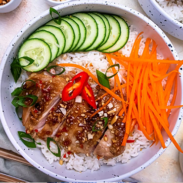 Lemongrass Chicken Thighs with Pickled Vegetables and Jasmine Rice (4 Servings)