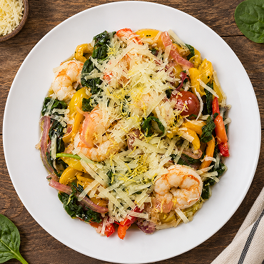Shrimp Piccata Over Liguine and Fresh Herbs (4 Servings)