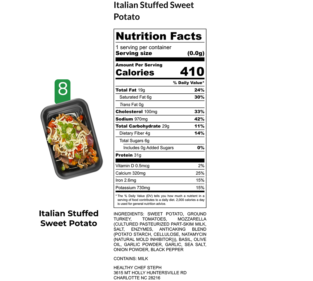 Healthy Meals & Meal Prep in Charlotte | Choose Your 8 Meals This Week