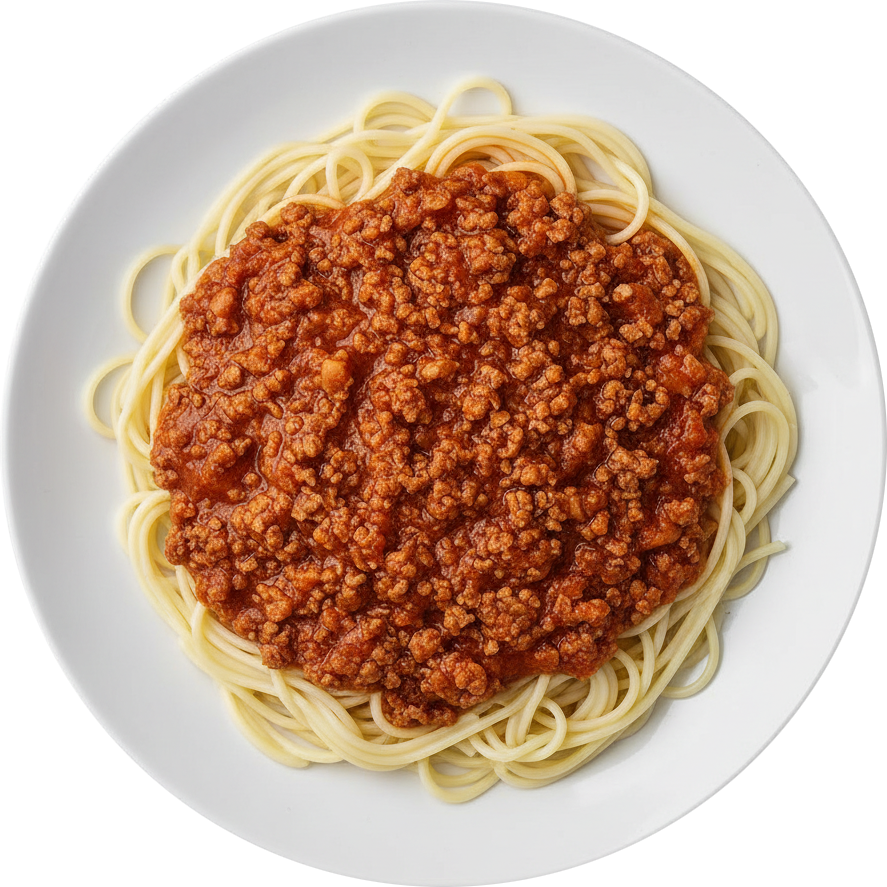 Bolognese Over Vermicelli Pasta
