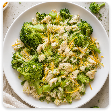 Low Carb Broccoli & Cheese Stuffed Sweet Potato