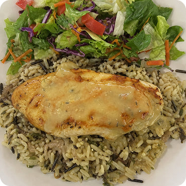 Low Carb Chimichurri Chicken with Wild Rice and Fiesta Veggies