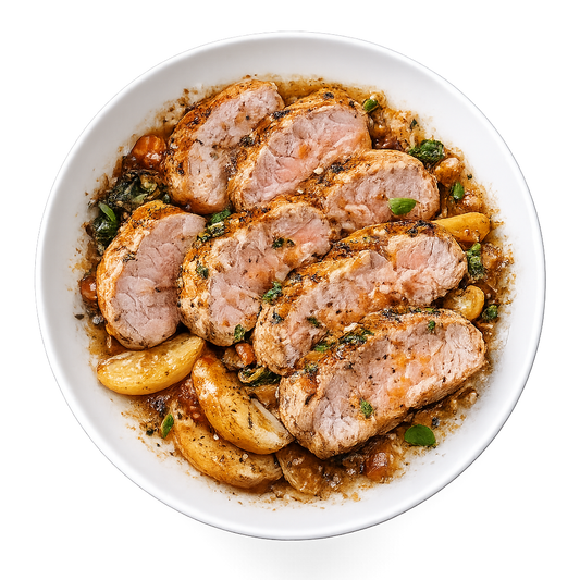 Low Carb Cinnamon Apple & Pear Roasted Pork Tenderloin