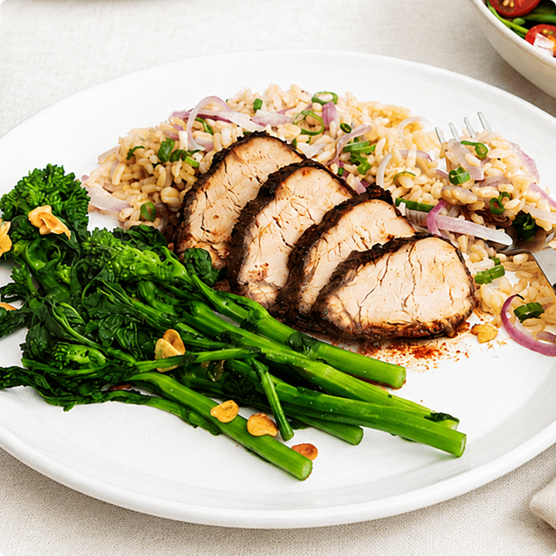 Maple Mustard Pork Tenderloin & Rice