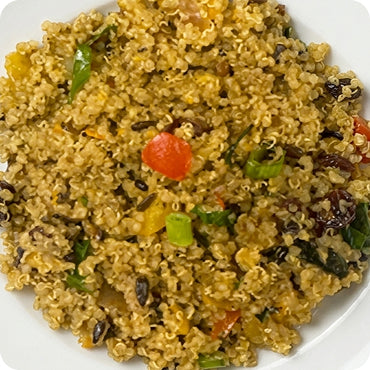 Moroccan Turkey Quinoa with Kale Dried Cranberries and Sunflower Seeds
