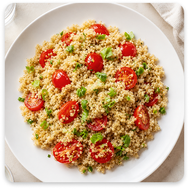 Tomato Basil Turkey Quinoa with Fresh Mozz